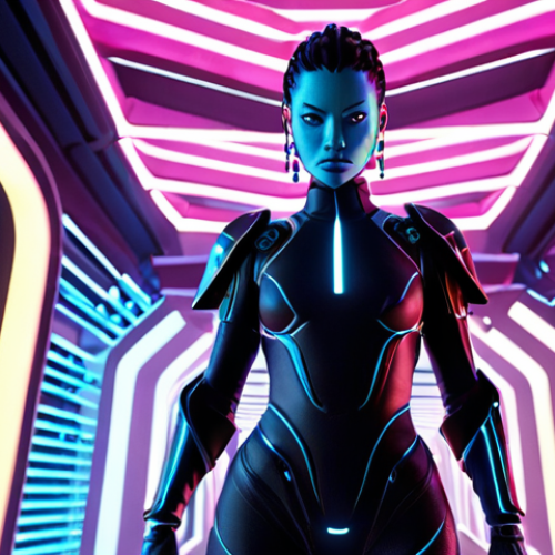 A hyper-realistic, stylish avatar showcasing an avant-garde digital fashion outfit in a vibrant, futuristic metaverse environment. The clothing features intricate details, glowing elements, and unique, impossible textures. The avatar embodies digital identity and self-expression, set against a backdrop of abstract architectural forms and dynamic light effects. Cinematic lighting, ultra-high resolution, concept art.