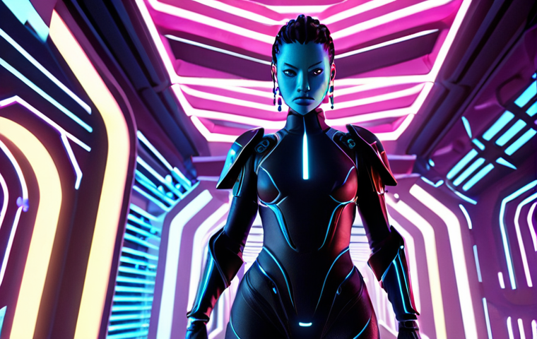 A hyper-realistic, stylish avatar showcasing an avant-garde digital fashion outfit in a vibrant, futuristic metaverse environment. The clothing features intricate details, glowing elements, and unique, impossible textures. The avatar embodies digital identity and self-expression, set against a backdrop of abstract architectural forms and dynamic light effects. Cinematic lighting, ultra-high resolution, concept art.