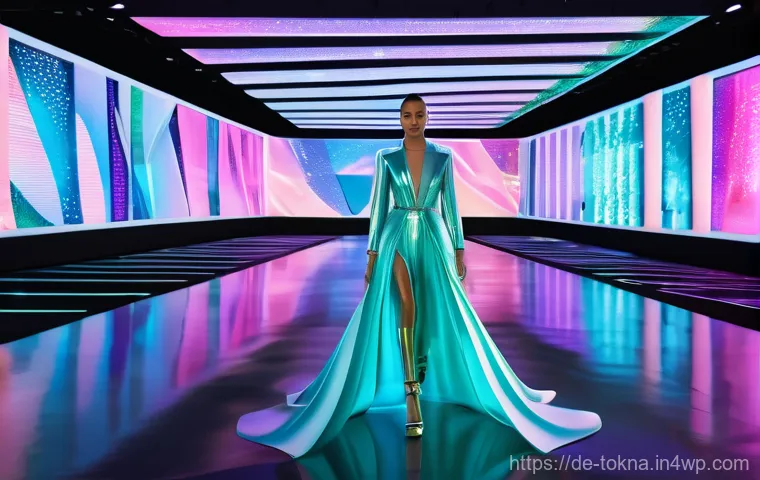 디지털 패션 NFT로 수익 창출하기 - **Prompt 1: Futuristic Metaverse Fashion Show**
    "A stunning, highly detailed digital fashion sho...