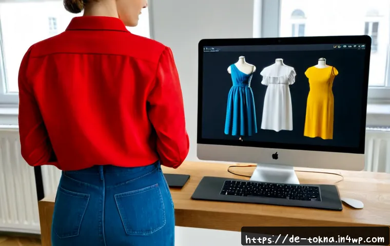 NFT 패션 디자인 플랫폼 비교 - Photorealistic modern fashion designer’s workspace in Berlin, an adult designer in stylish modest cl...